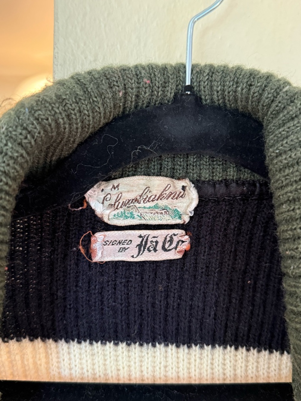 Vintage 40s/50s Striped Zip-Up Sweater - Picture 5 of 15